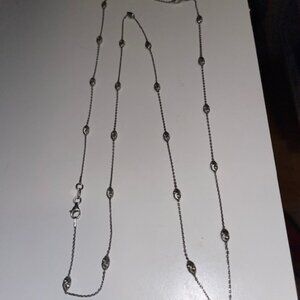 Blue Nile 36" Mooncut Shimmer Sterling Silver Station Necklace